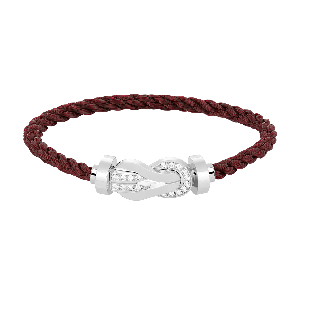 [ORA]CHANCE LARGE 8 FIGURE BUCKLE HALF DIAMOND BRACELET SILVER