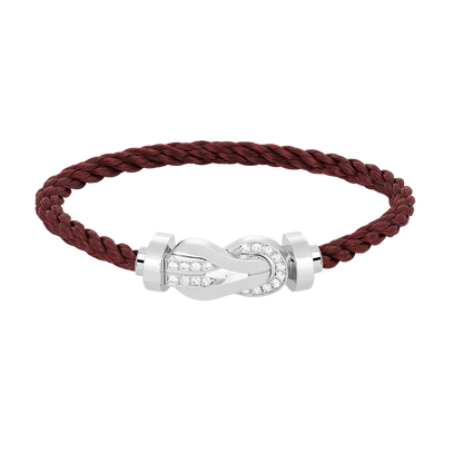 [ORA]CHANCE LARGE 8 FIGURE BUCKLE HALF DIAMOND BRACELET SILVER