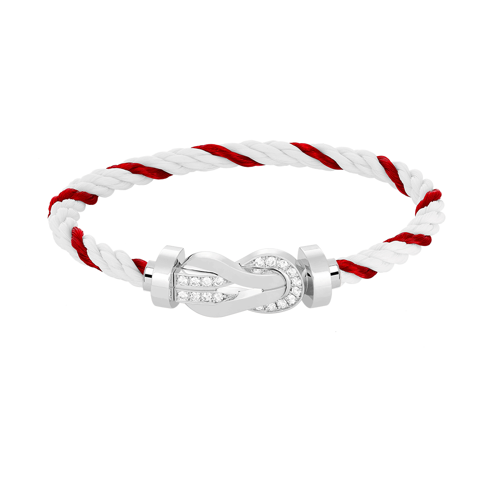 [ORA]CHANCE LARGE 8 FIGURE BUCKLE HALF DIAMOND BRACELET SILVER