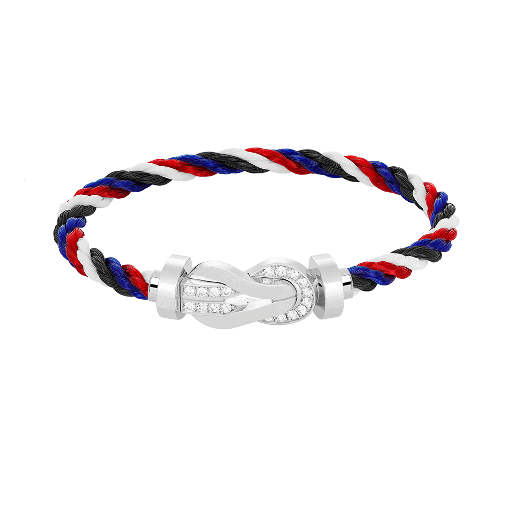 [ORA]CHANCE LARGE 8 FIGURE BUCKLE HALF DIAMOND BRACELET SILVER