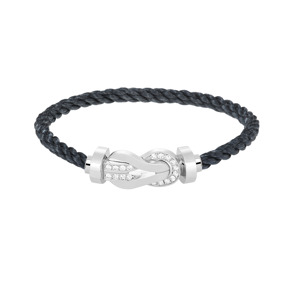 [ORA]CHANCE LARGE 8 FIGURE BUCKLE HALF DIAMOND BRACELET SILVER