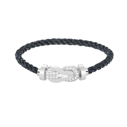 [ORA]CHANCE LARGE 8 FIGURE BUCKLE HALF DIAMOND BRACELET SILVER