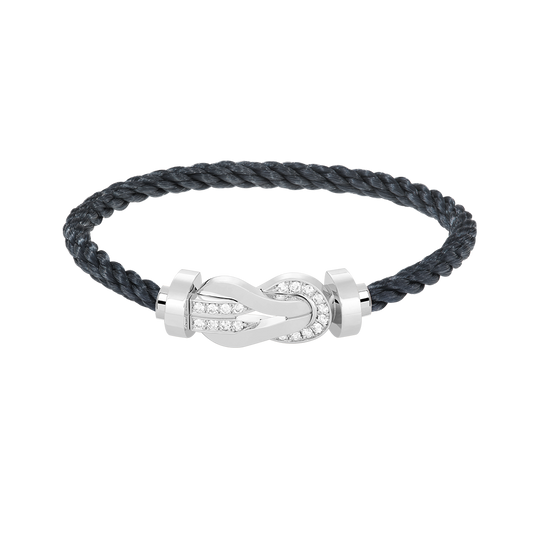 [ORA]CHANCE LARGE 8 FIGURE BUCKLE HALF DIAMOND BRACELET SILVER