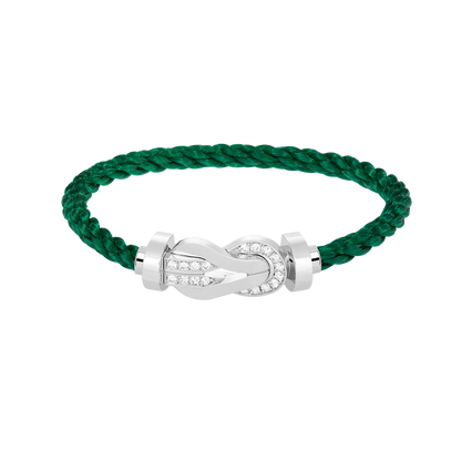 [ORA]CHANCE LARGE 8 FIGURE BUCKLE HALF DIAMOND BRACELET SILVER