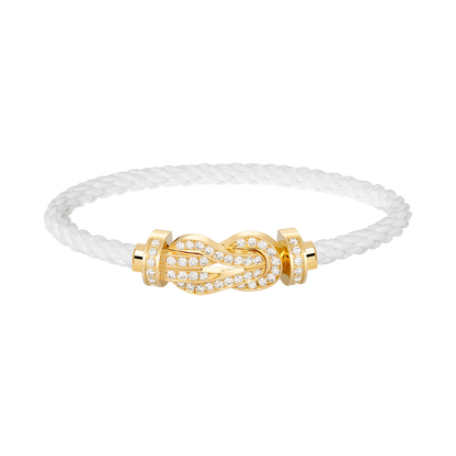 [ORA]CHANCE LARGE 8 FIGURE BUCKLE FULLDIAMOND BRACELET GOLD