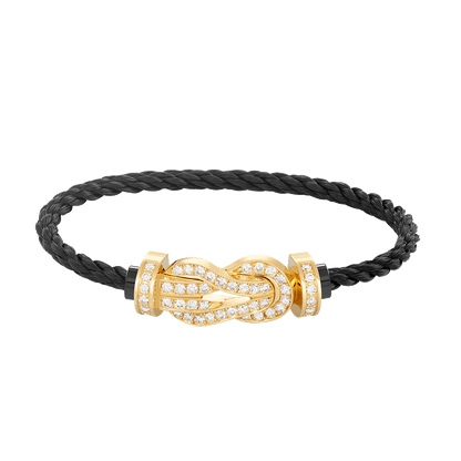 [ORA]CHANCE LARGE 8 FIGURE BUCKLE FULLDIAMOND BRACELET GOLD