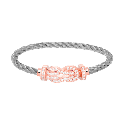 [ORA]CHANCE LARGE 8 FIGURE BUCKLE FULL DIAMOND BRACELET ROSE GOLD