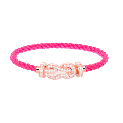 [ORA]CHANCE LARGE 8 FIGURE BUCKLE FULL DIAMOND BRACELET ROSE GOLD