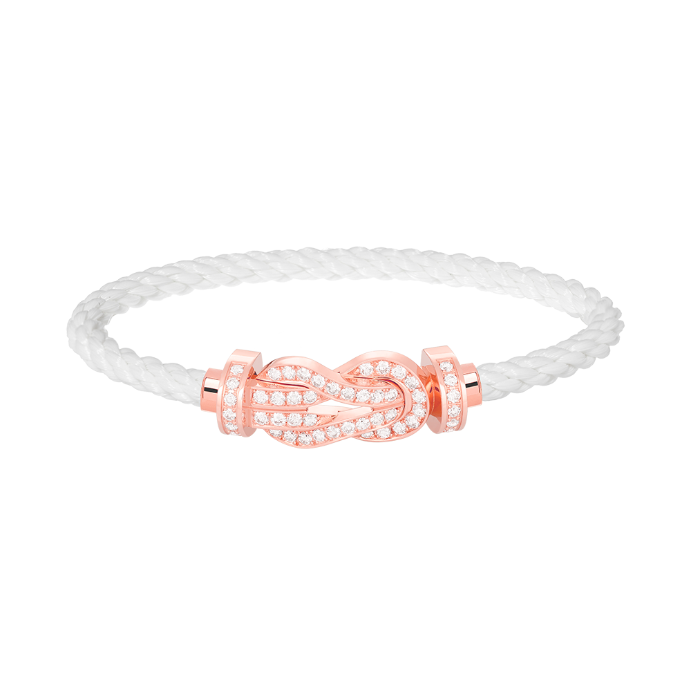 [ORA]CHANCE LARGE 8 FIGURE BUCKLE FULL DIAMOND BRACELET ROSE GOLD