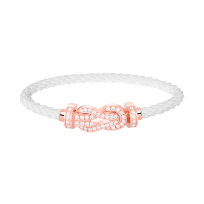 [ORA]CHANCE LARGE 8 FIGURE BUCKLE FULL DIAMOND BRACELET ROSE GOLD