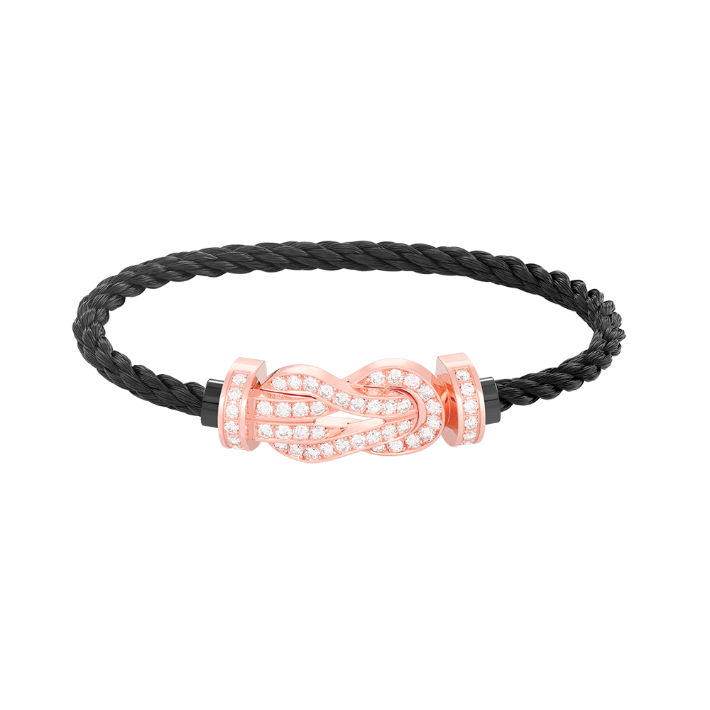 [ORA]CHANCE LARGE 8 FIGURE BUCKLE FULL DIAMOND BRACELET ROSE GOLD