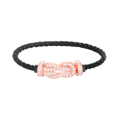 [ORA]CHANCE LARGE 8 FIGURE BUCKLE FULL DIAMOND BRACELET ROSE GOLD