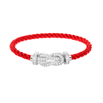 [ORA]CHANCE LARGE 8 FIGURE BUCKLE FULL DIAMOND BRACELET SILVER