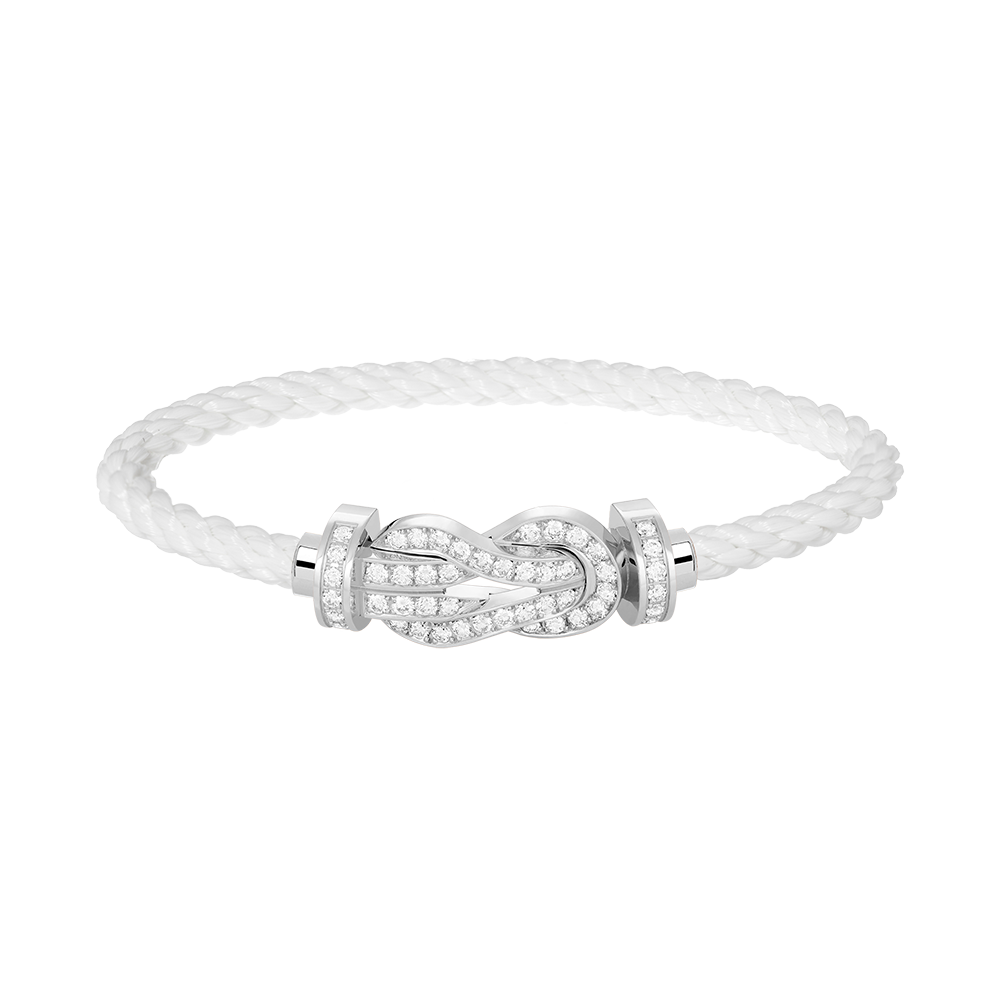 [ORA]CHANCE LARGE 8 FIGURE BUCKLE FULL DIAMOND BRACELET SILVER