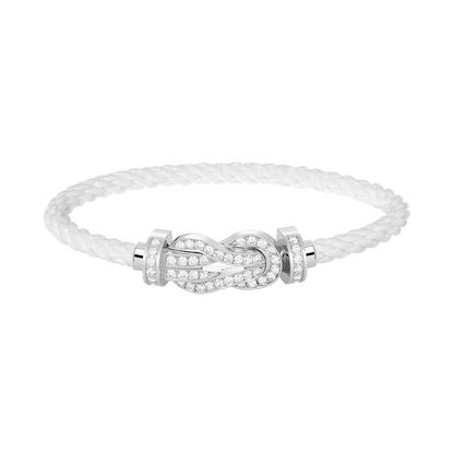 [ORA]CHANCE LARGE 8 FIGURE BUCKLE FULL DIAMOND BRACELET SILVER