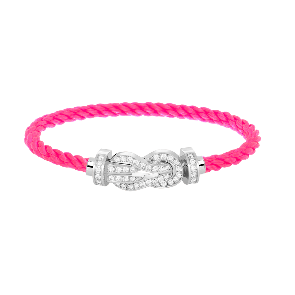 [ORA]CHANCE LARGE 8 FIGURE BUCKLE FULL DIAMOND BRACELET SILVER