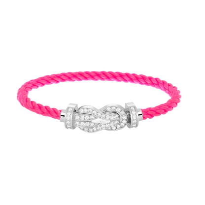 [ORA]CHANCE LARGE 8 FIGURE BUCKLE FULL DIAMOND BRACELET SILVER