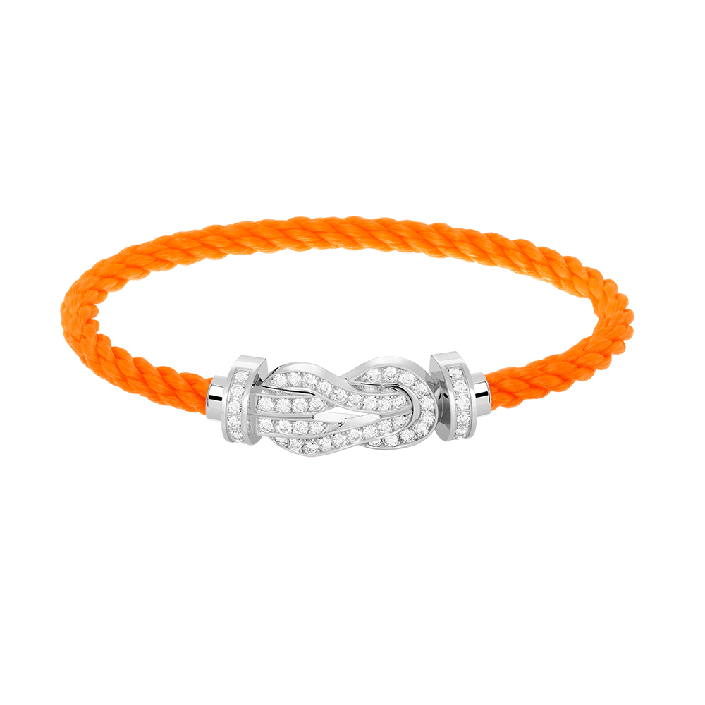 [ORA]CHANCE LARGE 8 FIGURE BUCKLE FULL DIAMOND BRACELET SILVER