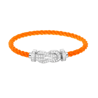 [ORA]CHANCE LARGE 8 FIGURE BUCKLE FULL DIAMOND BRACELET SILVER