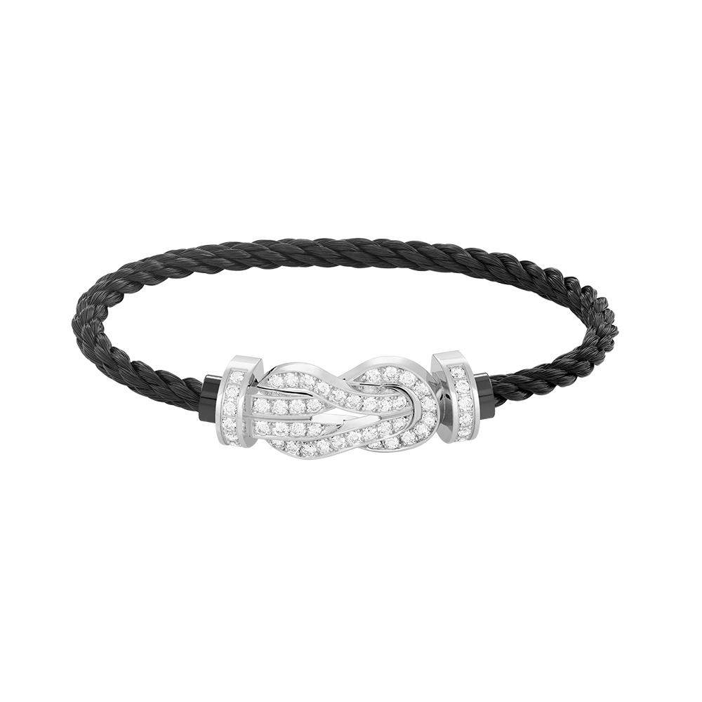 [ORA]CHANCE LARGE 8 FIGURE BUCKLE FULL DIAMOND BRACELET SILVER