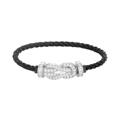[ORA]CHANCE LARGE 8 FIGURE BUCKLE FULL DIAMOND BRACELET SILVER