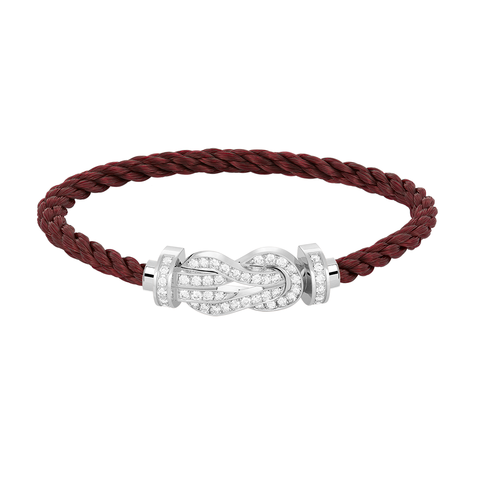[ORA]CHANCE LARGE 8 FIGURE BUCKLE FULL DIAMOND BRACELET SILVER