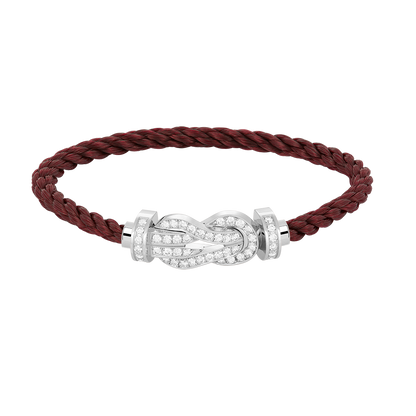 [ORA]CHANCE LARGE 8 FIGURE BUCKLE FULL DIAMOND BRACELET SILVER