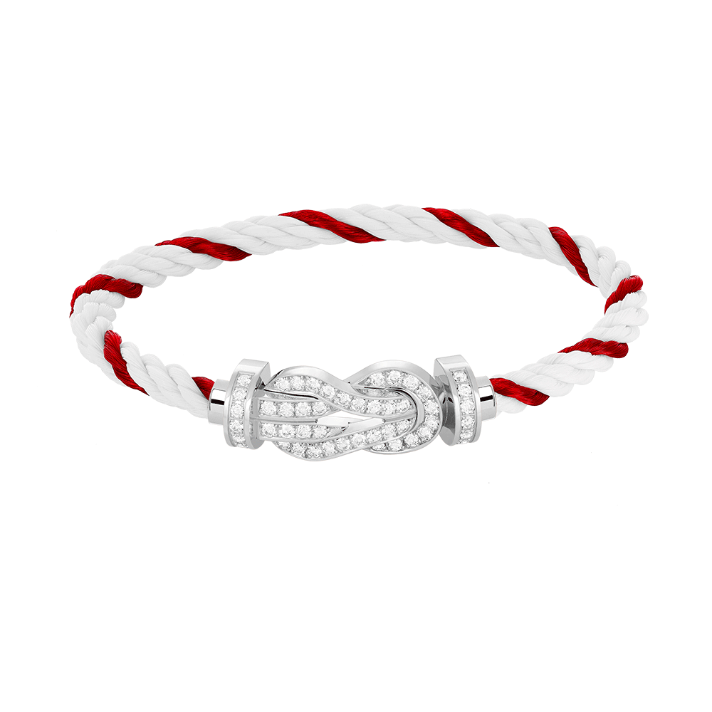 [ORA]CHANCE LARGE 8 FIGURE BUCKLE FULL DIAMOND BRACELET SILVER