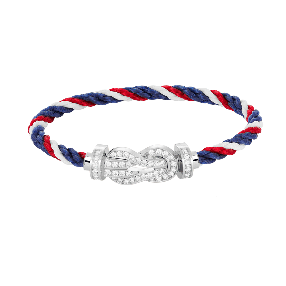 [ORA]CHANCE LARGE 8 FIGURE BUCKLE FULL DIAMOND BRACELET SILVER