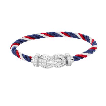 [ORA]CHANCE LARGE 8 FIGURE BUCKLE FULL DIAMOND BRACELET SILVER