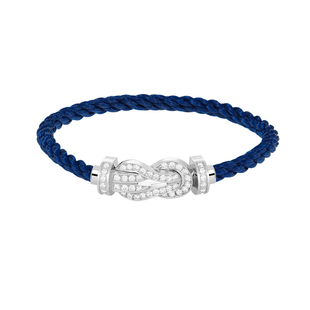 [ORA]CHANCE LARGE 8 FIGURE BUCKLE FULL DIAMOND BRACELET SILVER