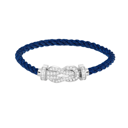 [ORA]CHANCE LARGE 8 FIGURE BUCKLE FULL DIAMOND BRACELET SILVER