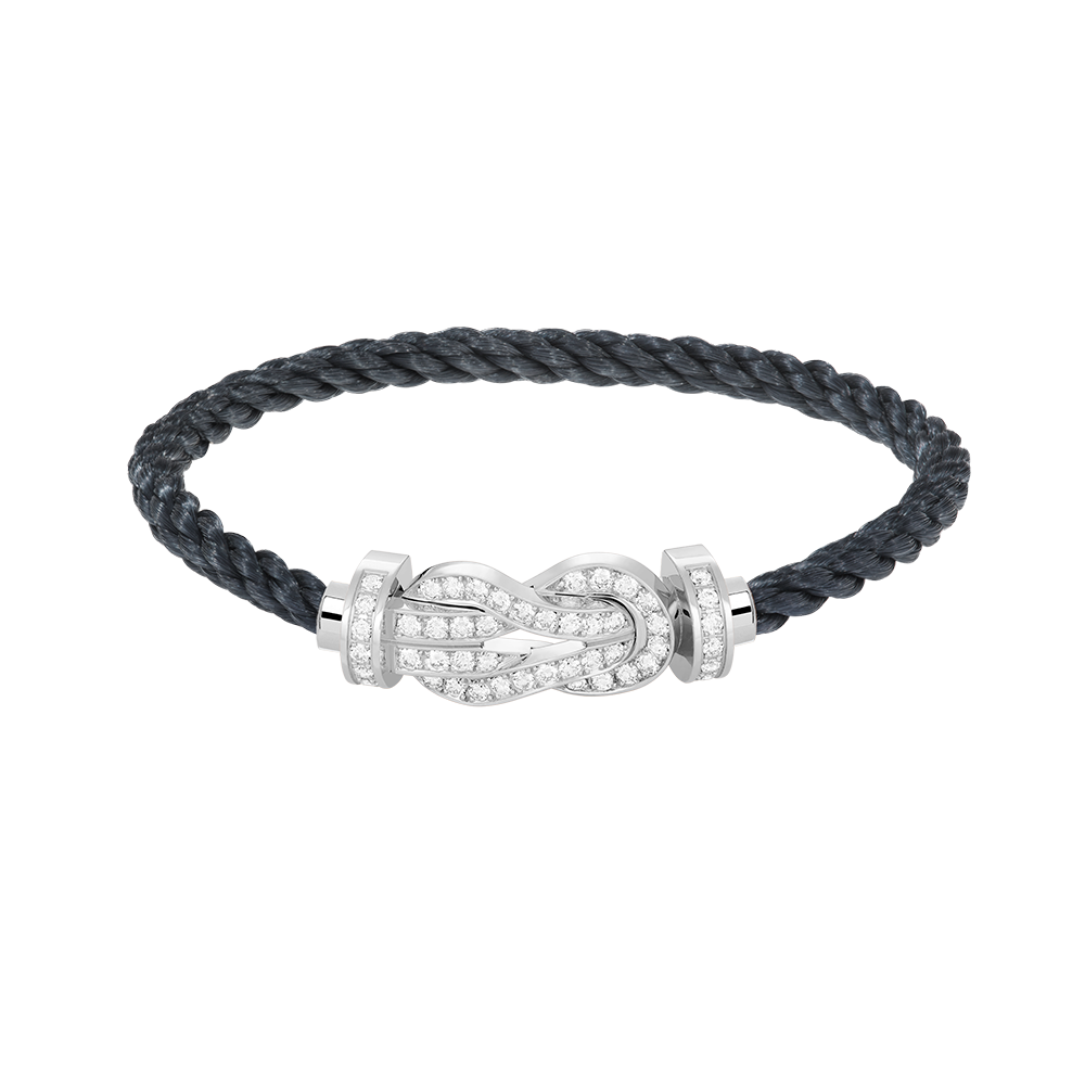 [ORA]CHANCE LARGE 8 FIGURE BUCKLE FULL DIAMOND BRACELET SILVER