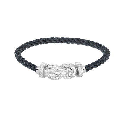 [ORA]CHANCE LARGE 8 FIGURE BUCKLE FULL DIAMOND BRACELET SILVER
