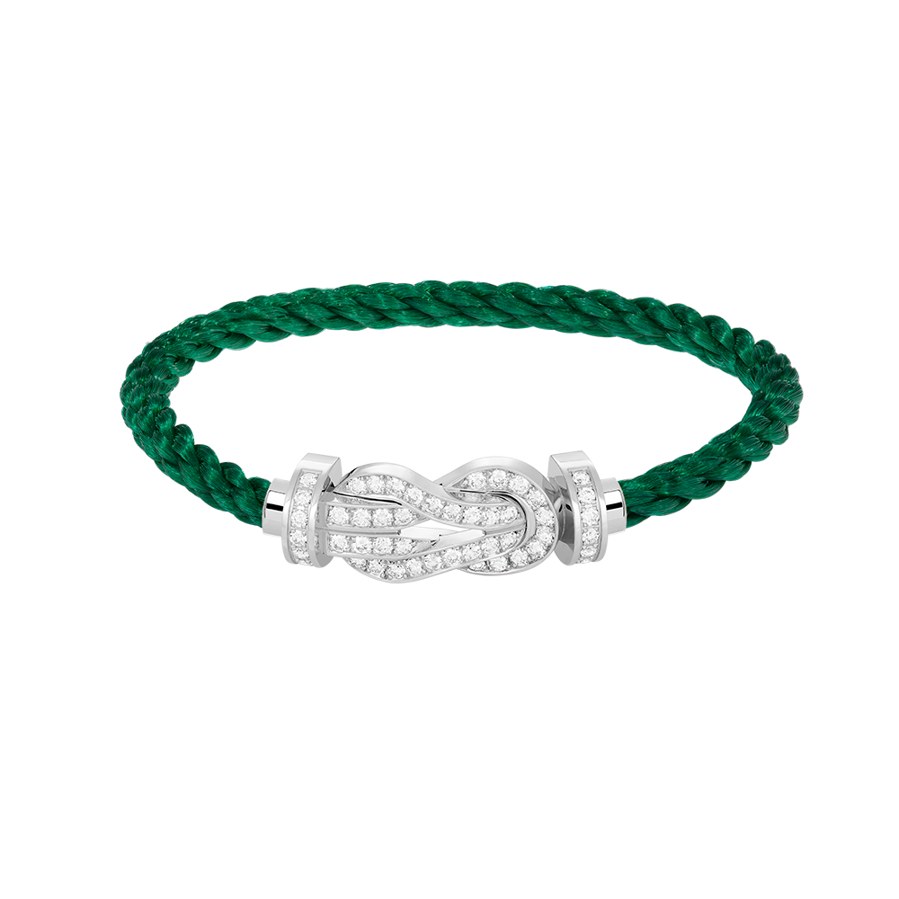 [ORA]CHANCE LARGE 8 FIGURE BUCKLE FULL DIAMOND BRACELET SILVER