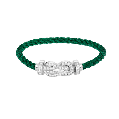 [ORA]CHANCE LARGE 8 FIGURE BUCKLE FULL DIAMOND BRACELET SILVER