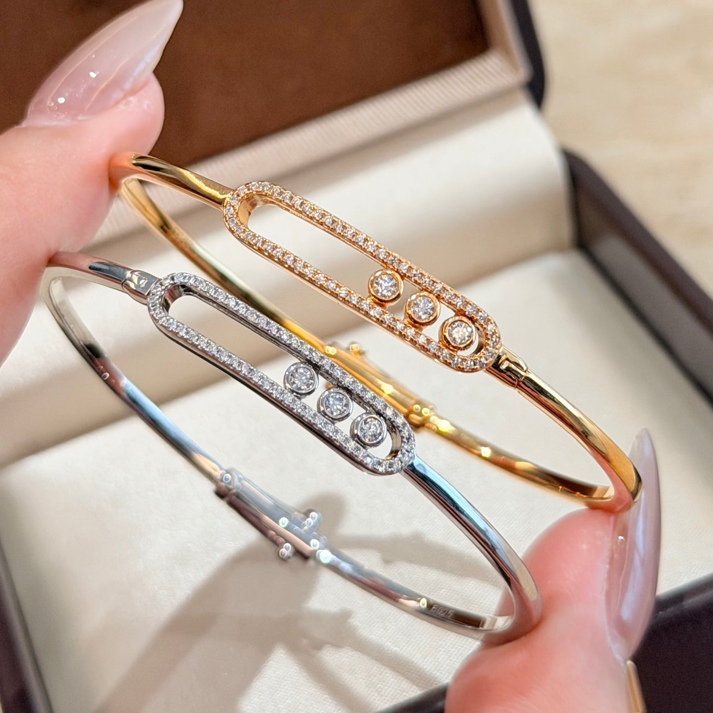 [ORA]Move Pav¨¦ Diamond Bangle Bracelet M