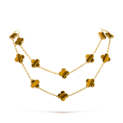 [ORA]CLOVER 20 MOTIFS TIGER EYE ROSE GOLD