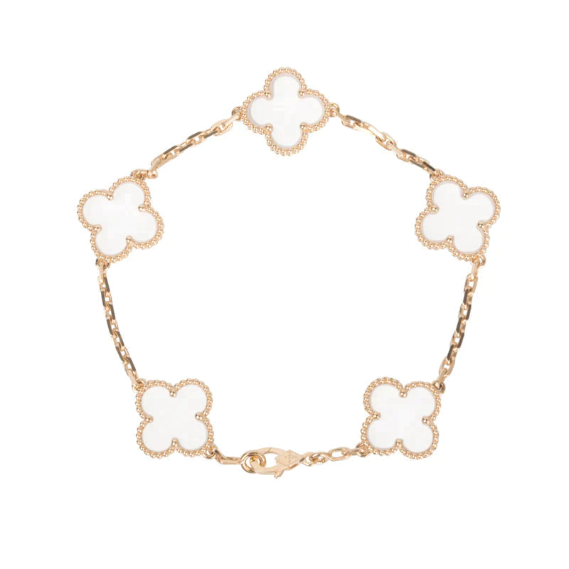 [ORA]CLOVER 5 MOTIF ROCK CRYSTAL BRACELET