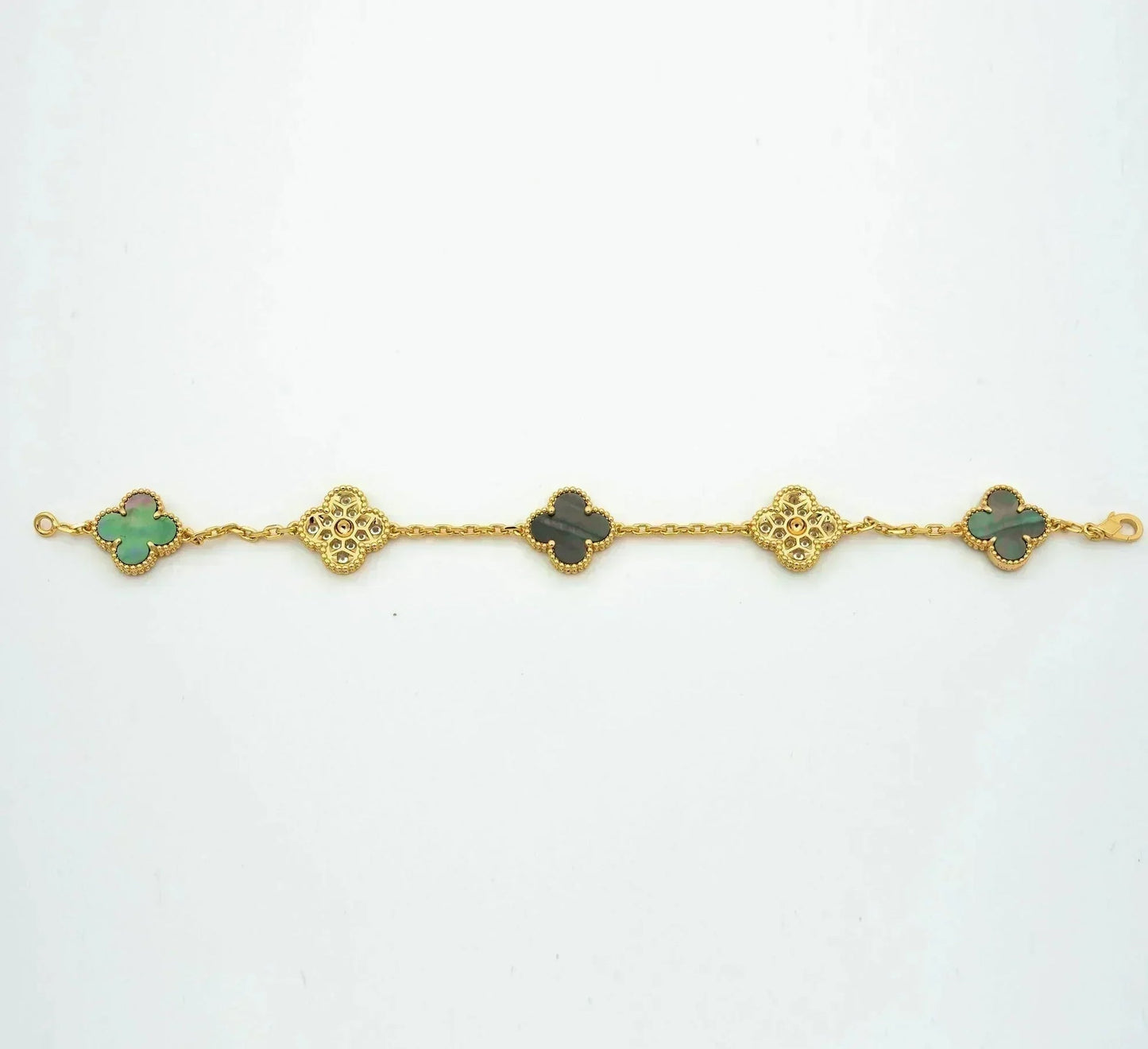 [ORA] CLOVER 5 MOTIF GRAY MOP BRACELET COLLECTION
