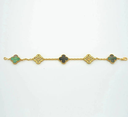 [ORA] CLOVER 5 MOTIF GRAY MOP BRACELET COLLECTION