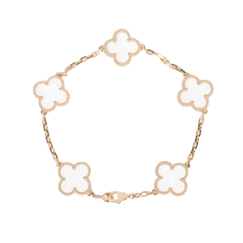 [ORA]CLOVER 5 MOTIF ROCK CRYSTAL BRACELET