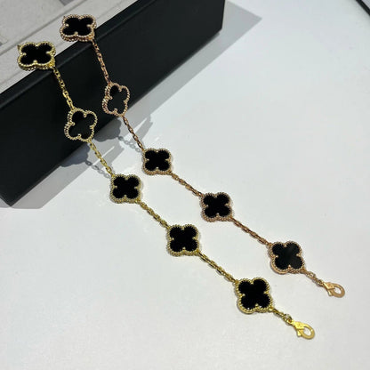 [ORA] CLOVER 5 MOTIF ONYXS BRACELET COLLECTION
