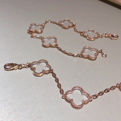 [ORA]CLOVER 5 MOTIF ROCK CRYSTAL BRACELET