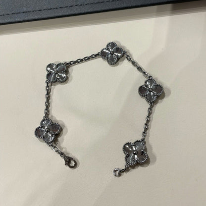 [ORA]CLOVER 5 MOTIF BLACK BRACELET