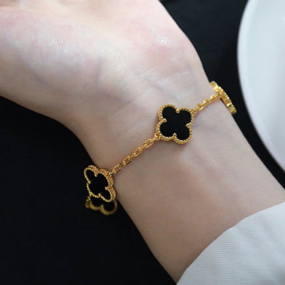 [ORA] CLOVER 5 MOTIF ONYXS BRACELET COLLECTION