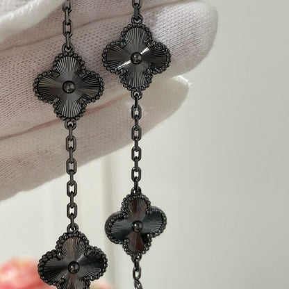 [ORA]CLOVER 5 MOTIF BLACK BRACELET
