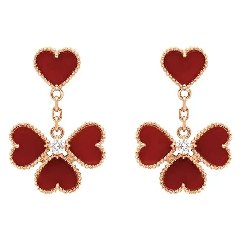 [ORA]SWEET CLOVER CARNELIAN EARRINGS