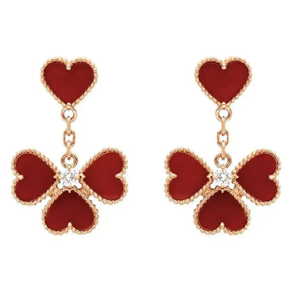 [ORA]SWEET CLOVER CARNELIAN EARRINGS