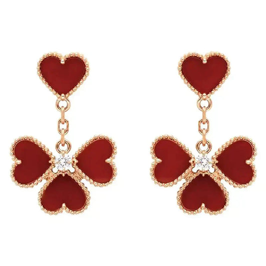 [ORA]SWEET CLOVER CARNELIAN EARRINGS
